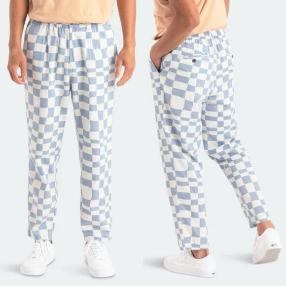 Banks Journal Spacey Gingham Pant Mens L Large Dust Blue - Picture 1 of 9